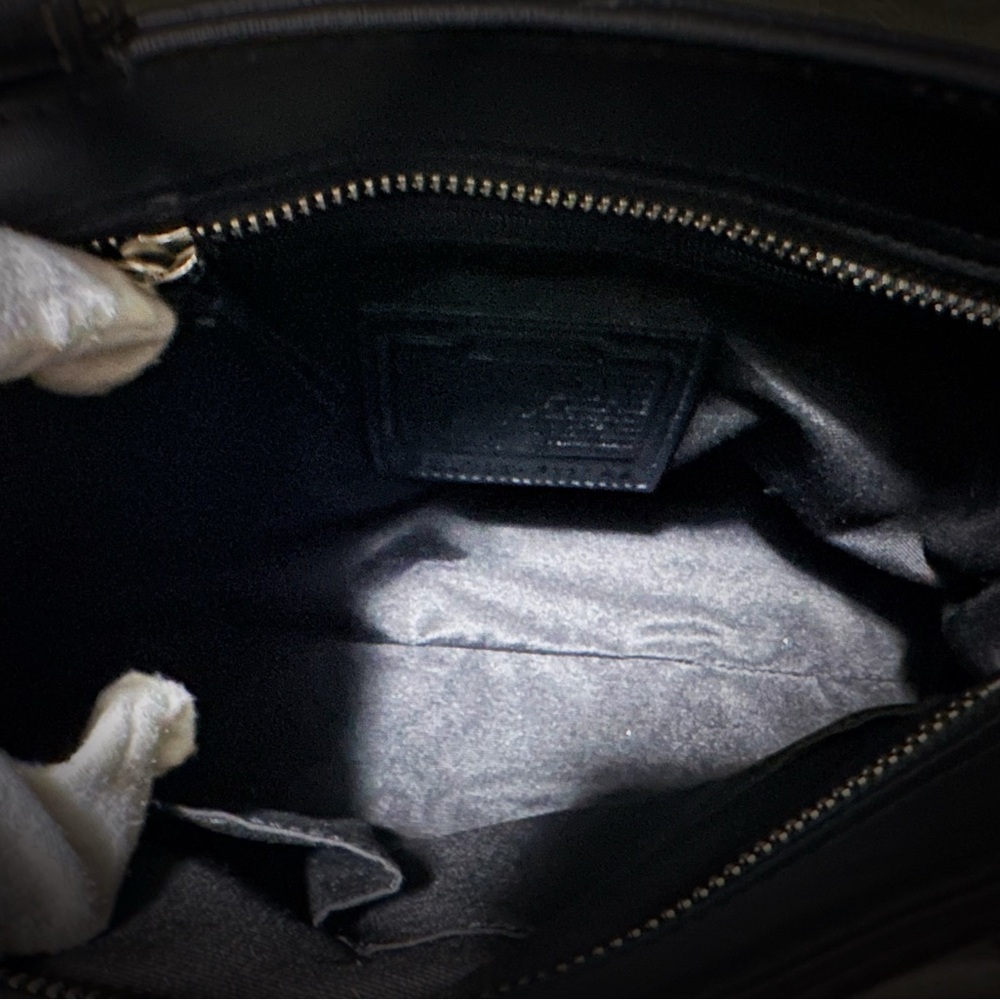 Vintage Y2K Coach tote handbag Black Leather Satchel shoulder bag - Picture 13 of 17